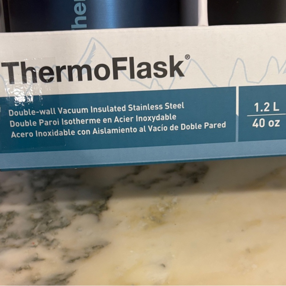 ThermoFlask Stainless Steel Water Bottle Set - Blue and Black - Picture 3 of 14